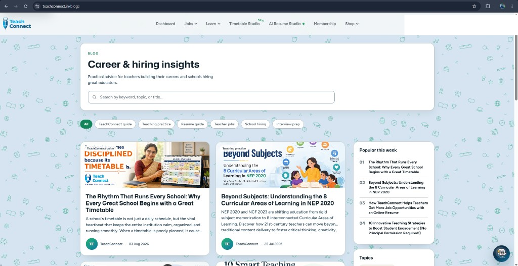 TeachConnect Blogs career and hiring insights