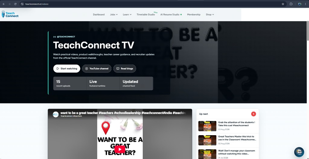 TeachConnect TV video channel